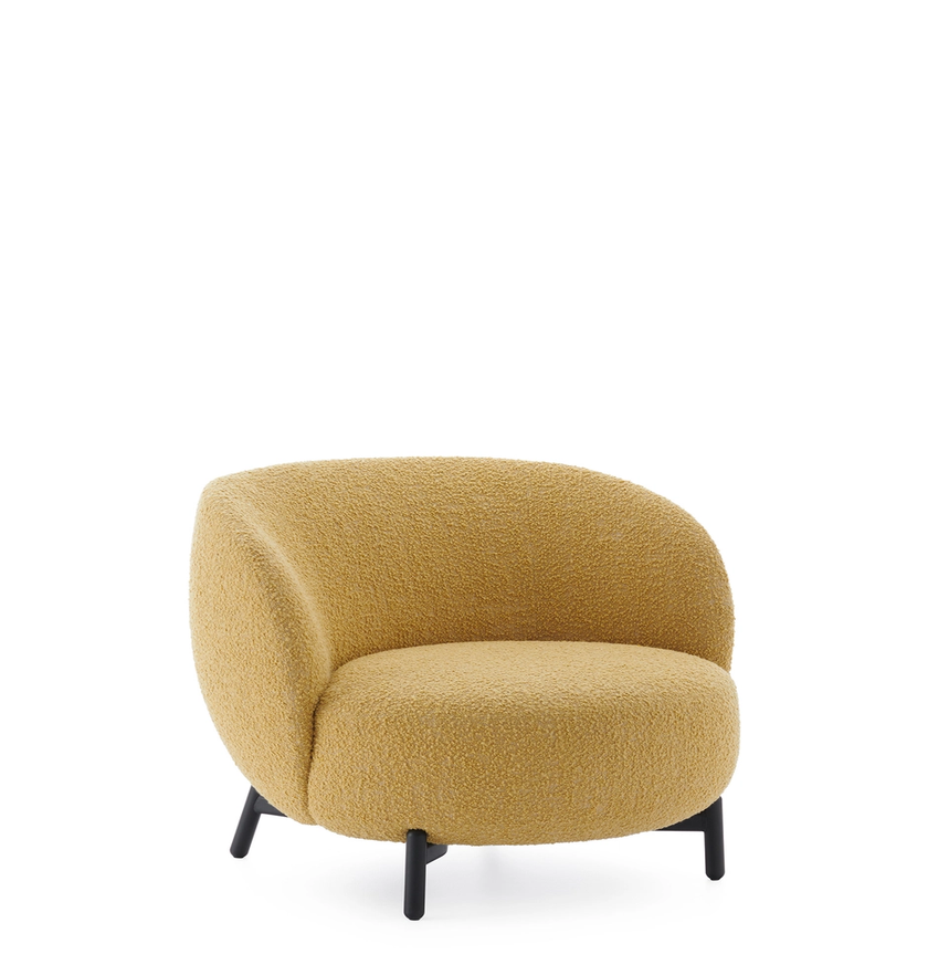 Fauteuil LUNAM de Kartell, Tissu Bouclé, Acid yellow