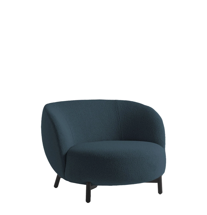Fauteuil LUNAM de Kartell, Tissu Chiné, Bleu