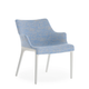 Fauteuil ELEGANZA NIA, Structure blanche, Bleu clair