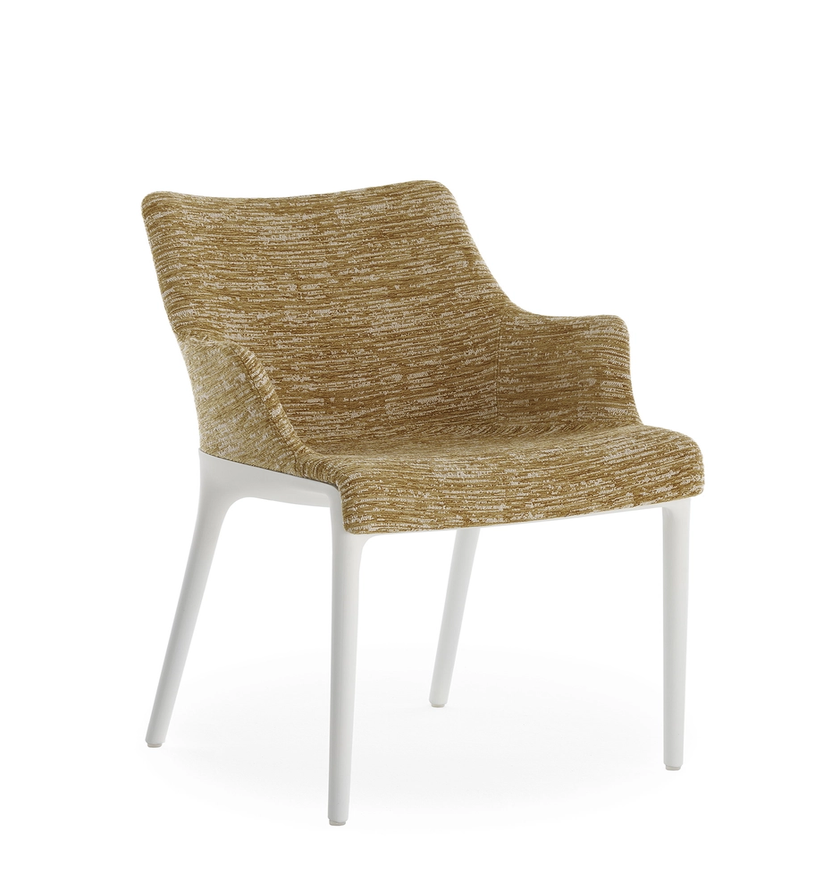 Fauteuil ELEGANZA NIA de Kartell, Structure blanche, Moutarde