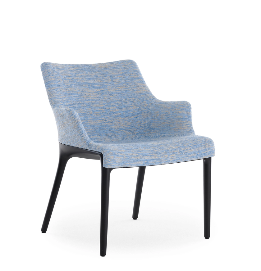Fauteuil ELEGANZA NIA de Kartell, Structure noire, Bleu clair