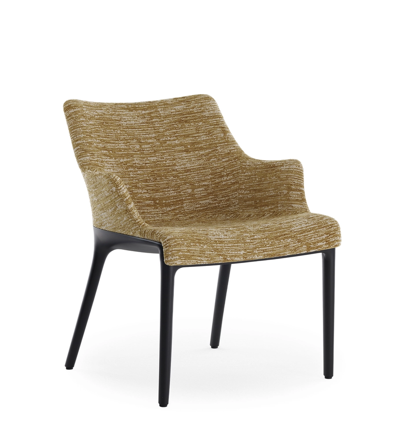 Fauteuil ELEGANZA NIA de Kartell, Structure noire, Moutarde
