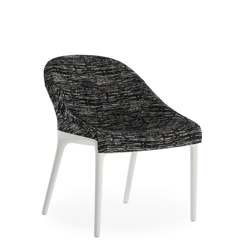 Fauteuil ELEGANZA ELA de Kartell, Structure blanche, Noir