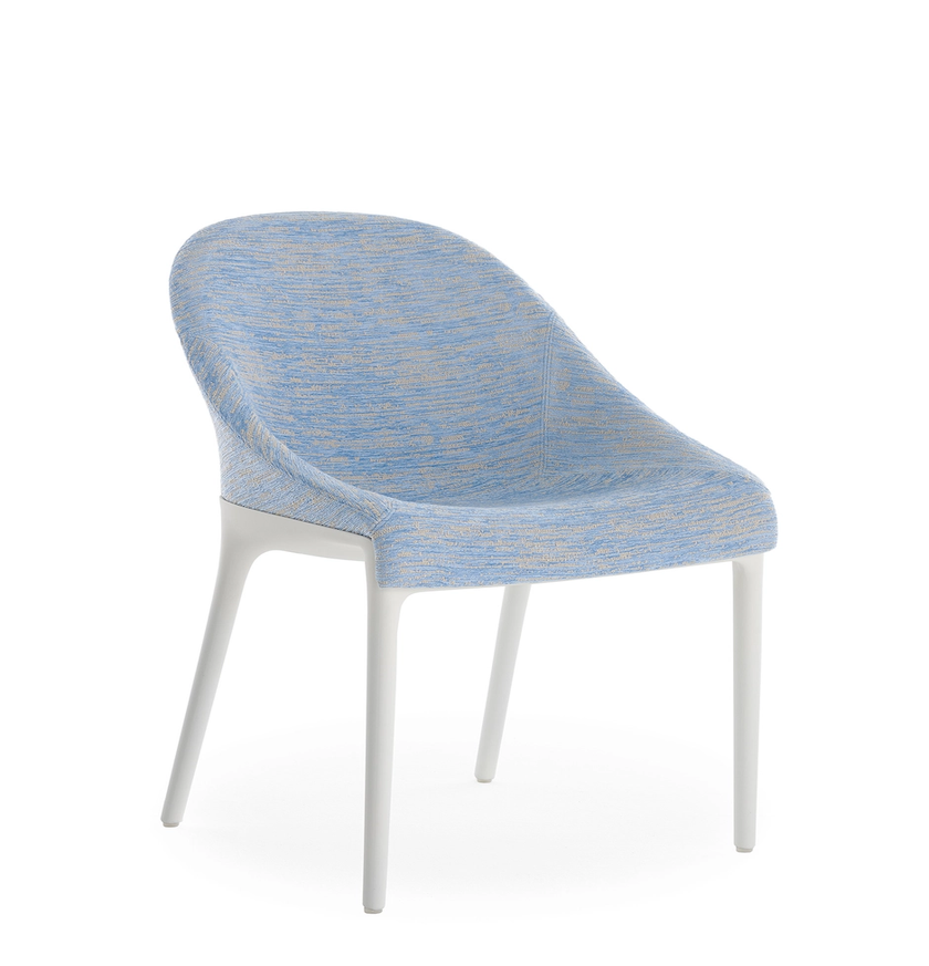 Fauteuil ELEGANZA ELA de Kartell, Structure blanche, Bleu ciel 