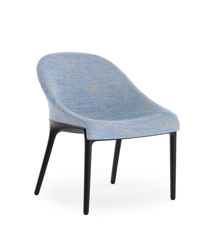 Fauteuil ELEGANZA ELA de Kartell, Structure noire, Bleu ciel 