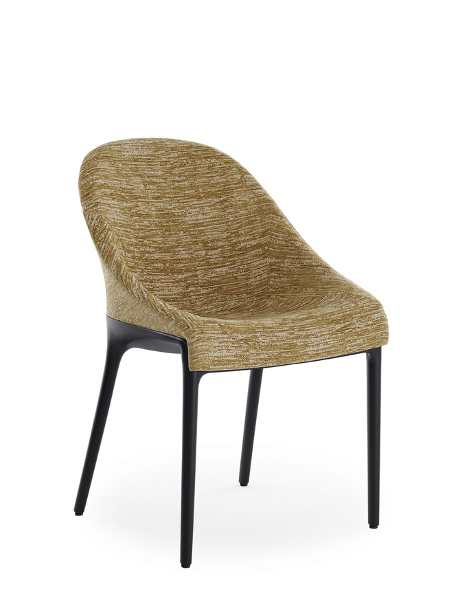 Fauteuil ELEGANZA ELA de Kartell, Structure noire, Moutarde Fauteuil ELEGANZA ELA de Kartell, Structure noire, Moutarde