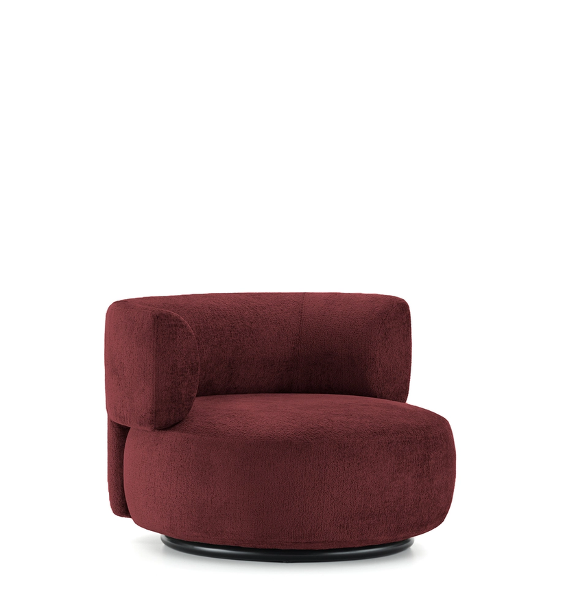 Fauteuil K-WAIT de Kartell, Tissu Chenillé, Bordeaux