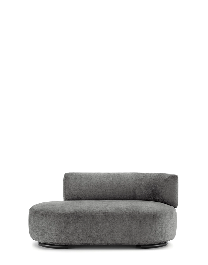 Dormeuse / Méridienne K-WAIT de Kartell, Accoudoir à droite, Chenillé, Gris Dormeuse / Méridienne K-WAIT de Kartell, Accoudoir à droite, Chenillé, Gris