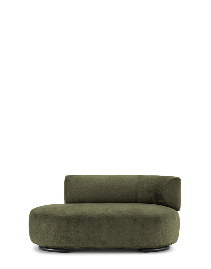 Dormeuse / Méridienne K-WAIT de Kartell, Accoudoir à droite, Chenillé, Vert Dormeuse / Méridienne K-WAIT de Kartell, Accoudoir à droite, Chenillé, Vert