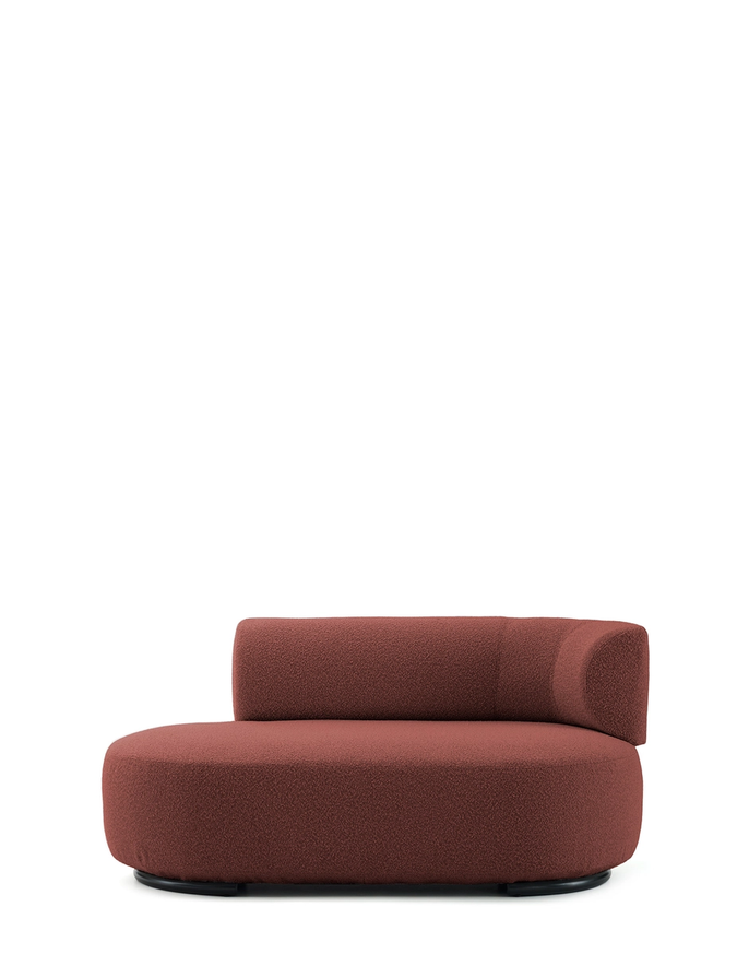 Dormeuse / Méridienne K-WAIT de Kartell, Accoudoir à droite, Bouclé, Rouge brique Dormeuse / Méridienne K-WAIT de Kartell, Accoudoir à droite, Bouclé, Rouge brique