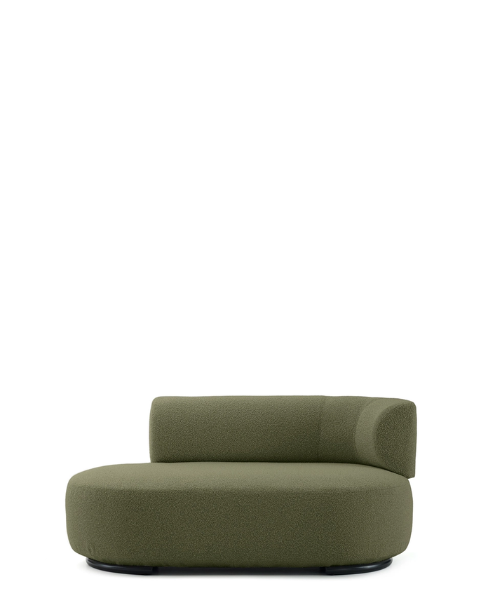 Dormeuse / Méridienne K-WAIT de Kartell, Accoudoir à droite, Bouclé, Vert Dormeuse / Méridienne K-WAIT de Kartell, Accoudoir à droite, Bouclé, Vert