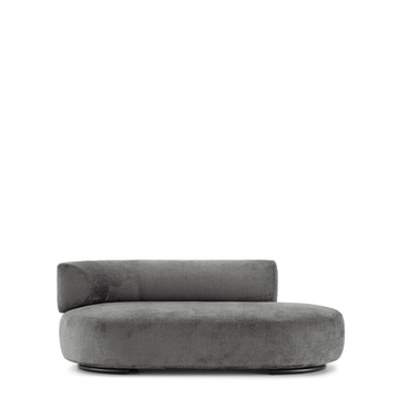 Dormeuse / Méridienne K-WAIT de Kartell, Accoudoir à gauche, Chenillé, Gris