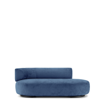Dormeuse / Méridienne K-WAIT de Kartell, Accoudoir à gauche, Chenillé, Bleu clair