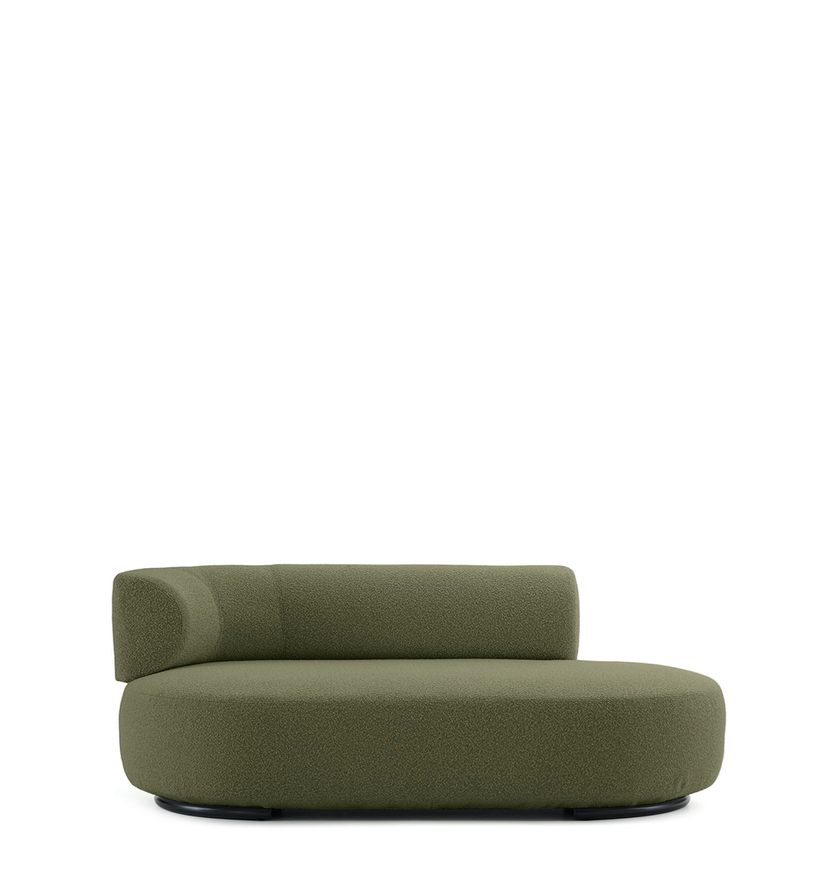 Dormeuse / Méridienne K-WAIT de Kartell, Accoudoir à gauche, Bouclé, Vert
