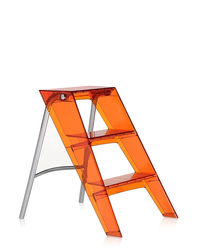 ESCABEAU UPPER de Kartell, Rouge orangé ESCABEAU UPPER de Kartell, Rouge orangé