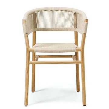 Chaise KILT en teck d’Ethimo, cordage sable