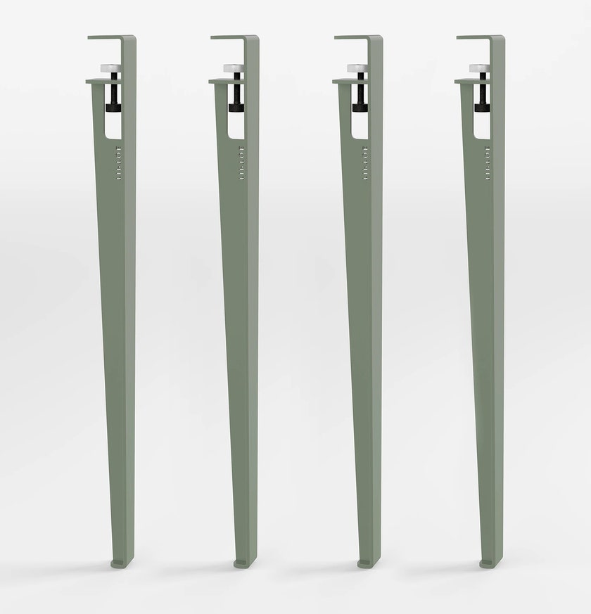 Kit de 4 pieds de table 75cm, Gris eucalyptus