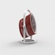 La lampe PETITE, Structure blanche, Rouge