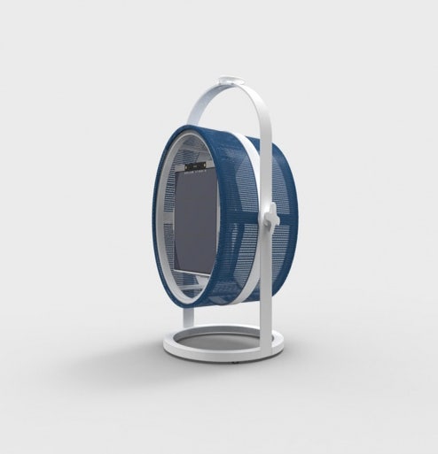 La lampe PETITE de MAIORI, Structure blanche, Bleu royal