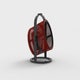 La lampe PETITE, Structure noire, Rouge