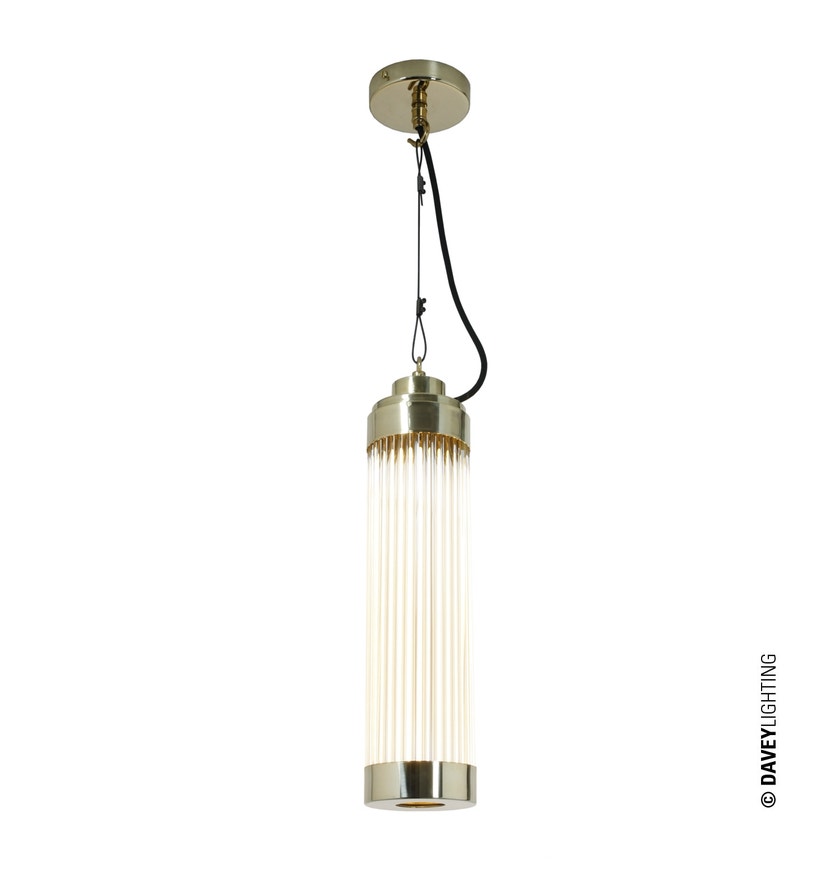 Suspension PILLAR de Davey Lighting, Laiton poli