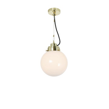 Suspension SMALL GLOBE d'Original BTC, Verre opalin, Laiton