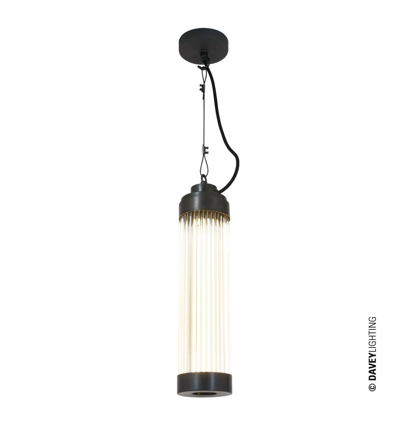 Suspension PILLAR de Davey Lighting, Laiton vieilli
