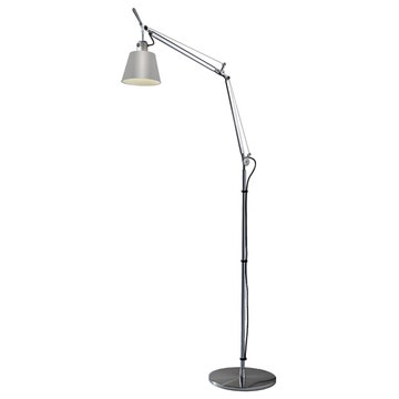 Lampadaire TOLOMEO BASCULANTE d'Artemide, Diffuseur satin gris Lampadaire TOLOMEO BASCULANTE d'Artemide, Diffuseur satin gris