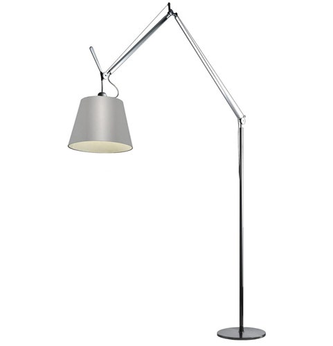 Lampadaire TOLOMEO MEGA d'Artemide, dimmable, corps aluminium, diffuseur satin gris  Ø 36 cm