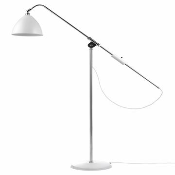 Lampadaire BESTLITE BL4 de Gubi, Structure chrome, Blanc mat