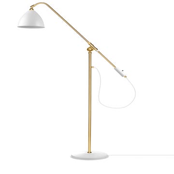 Lampadaire BESTLITE BL4 de Gubi, Structure laiton, Blanc mat
