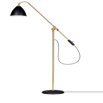 Lampadaire BESTLITE BL4 de Gubi, Structure laiton, Charbon/Noir