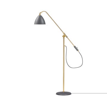 Lampadaire BESTLITE BL4 de Gubi, Structure laiton, Gris