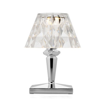 Lampe à poser BATTERY métallisée de Kartell, Chromé 