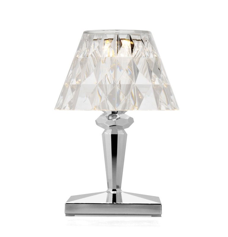 Lampe à poser BATTERY métallisée de Kartell, Chromé 