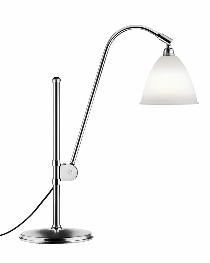 Lampe à poser BESTLITE BL1 de Gubi, Structure chrome, Bone china Lampe à poser BESTLITE BL1 de Gubi, Structure chrome, Bone china
