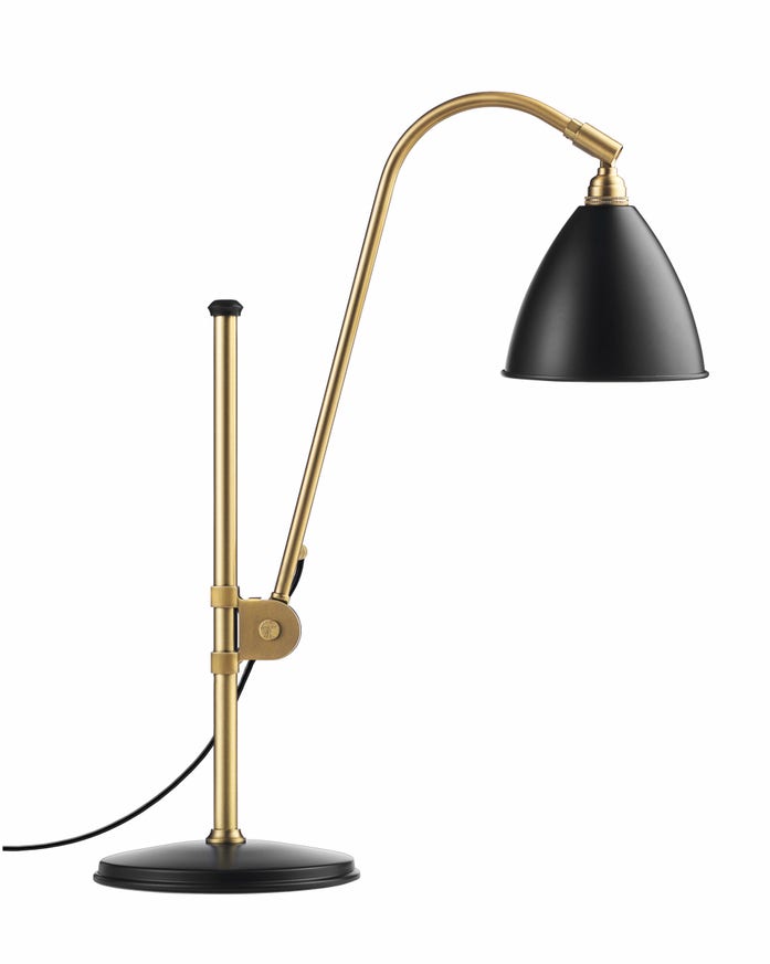 Lampe à poser BESTLITE BL1 de Gubi, Structure laiton, Charbon/Noir Lampe à poser BESTLITE BL1 de Gubi, Structure laiton, Charbon/Noir