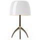 Lampe à poser LUMIERE GRANDE ON/OFF de Foscarini, Pied Aluminium, Diffuseur Blanc