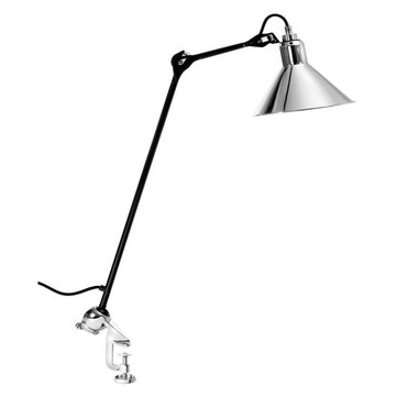 Lampe architecte GRAS N°201 de DCW, Chrome, Abat-jour conique