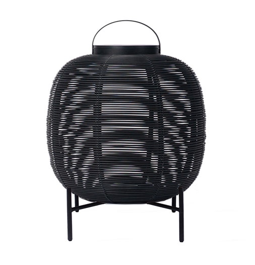 Lanterne solaire TIKA de Vincent Sheppard, Avec base acier, H. 69, Noir