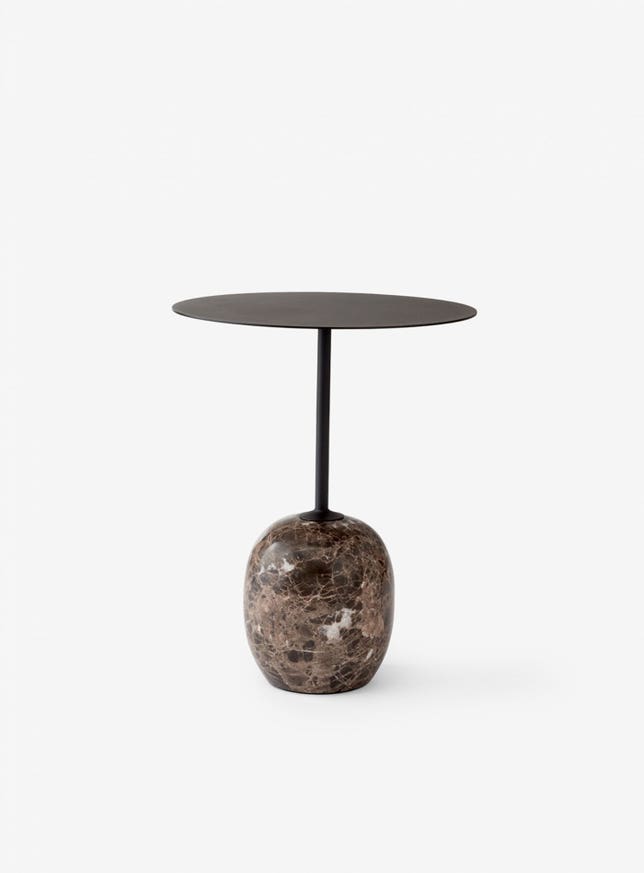 Table d'appoint LATO LN9 de &TRADITION, Warm black & Emparador marble Table d'appoint LATO LN9 de &TRADITION, Warm black & Emparador marble