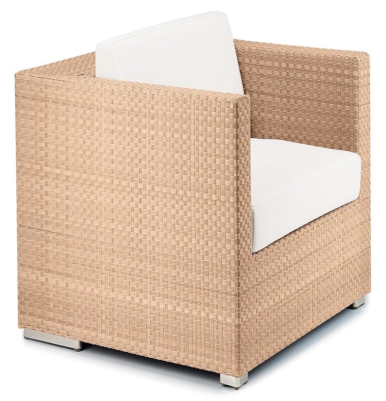 Fauteuil LOUNGE avec coussins Cool white de Dedon, Bleach