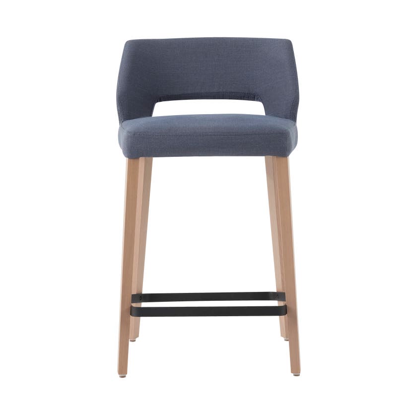 Tabouret haut LENA de Mobitec, Pieds Chêne, Assise tissu Mystic Tabouret haut LENA de Mobitec, Pieds Chêne, Assise tissu Mystic