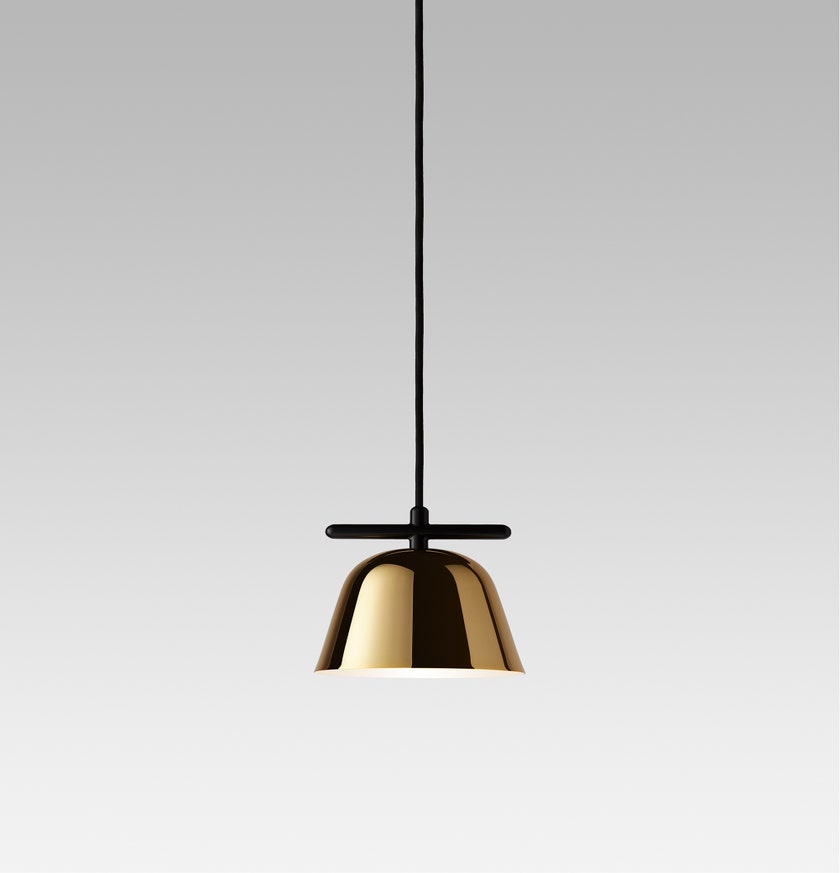 Suspension LIGHTO T GR NOIR MAT - COUPE EN BRILLANT DORÉ de Parachilna