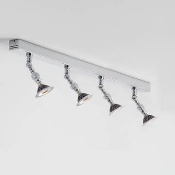 Spot orientable LILLEY RAIL 900mm avec 4 spots de Nautic, Bronze chromé poli