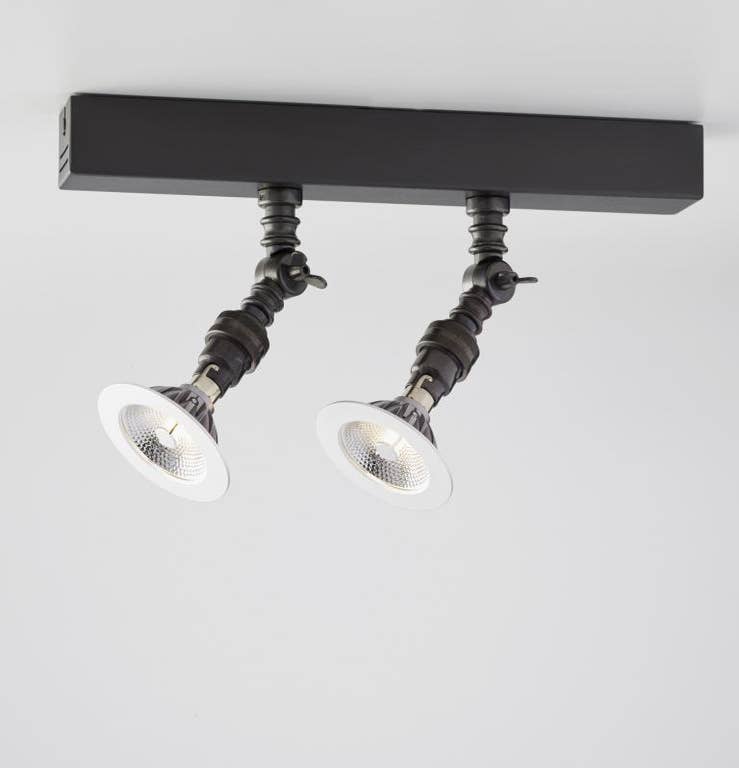 Spot orientable LILLEY RAIL 900mm avec 4 spots de Nautic, Bronze patiné foncé