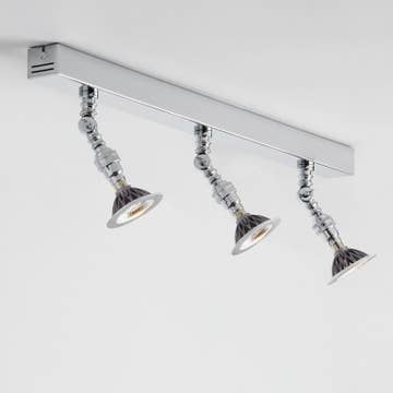 Spot orientable LILLEY RAIL 600mm avec 3 spots de Nautic, Bronze chromé poli