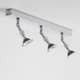Spot orientable LILLEY RAIL 600mm avec 3 spots de Nautic, Bronze chromé poli