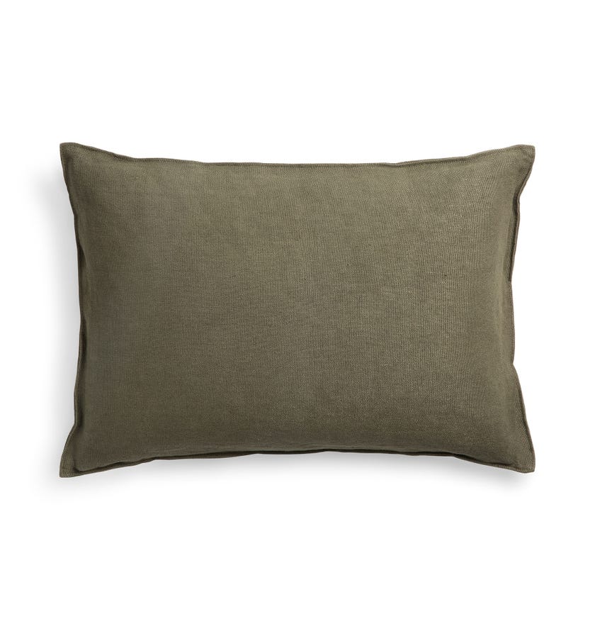 Housse de coussin lin - Olive - lumbar