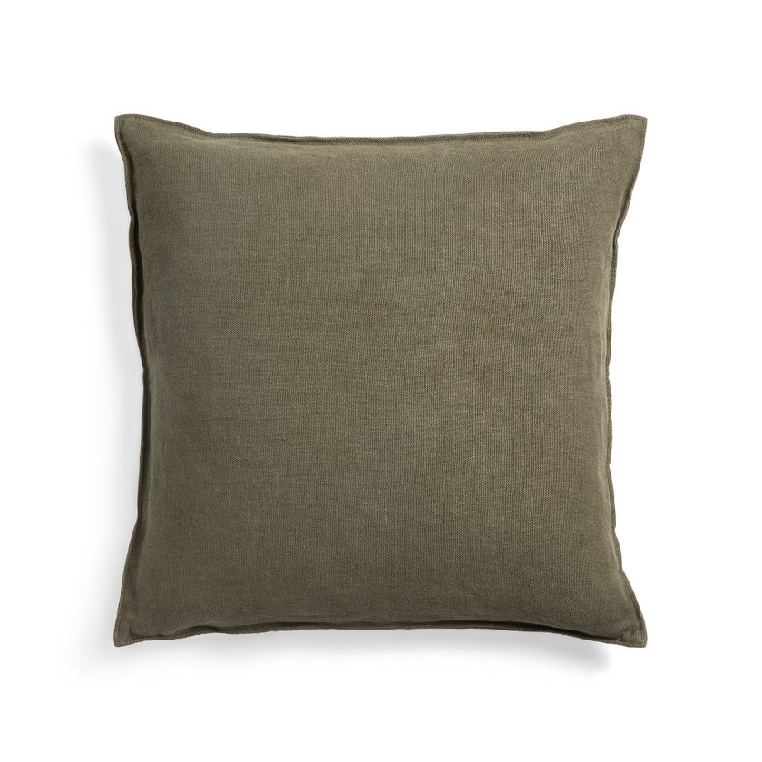 Lin cushion cover - Olive - square Lin cushion cover - Olive - square